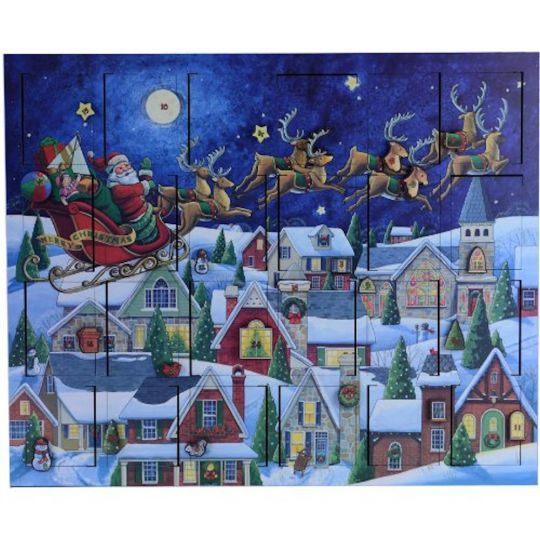 Santa's Sleigh Advent Calendar / 25 Days of Christmas Gift Set with tea