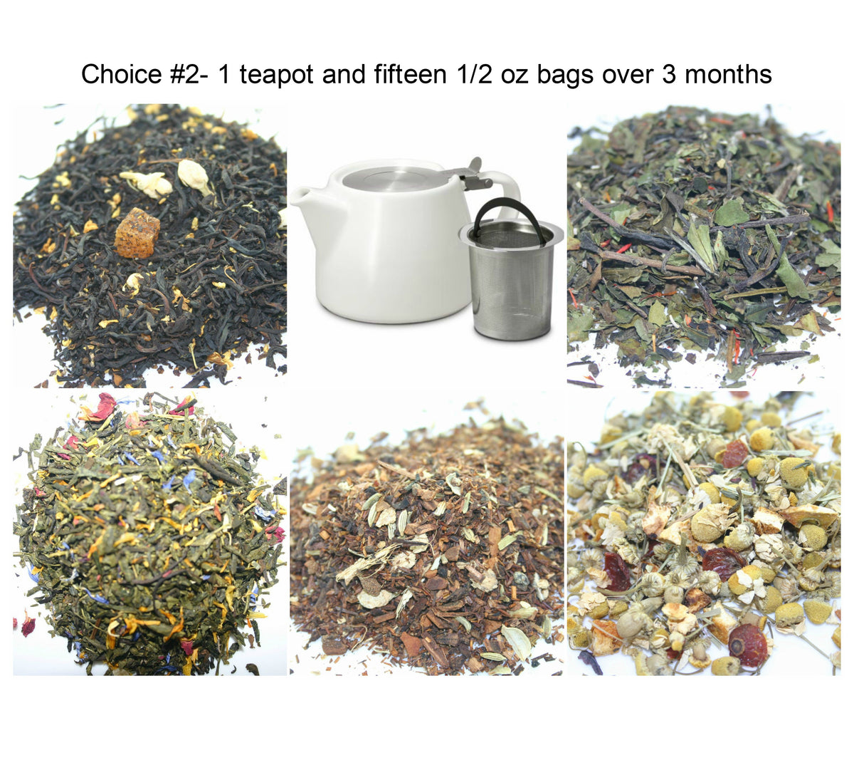 Tea of the Month- 3 month subscription with Tea pot