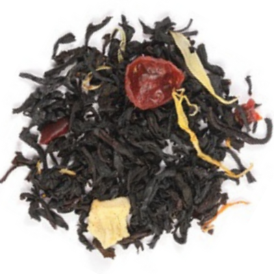 Black tea leaves with caramel, cream, and butterscotch flavor