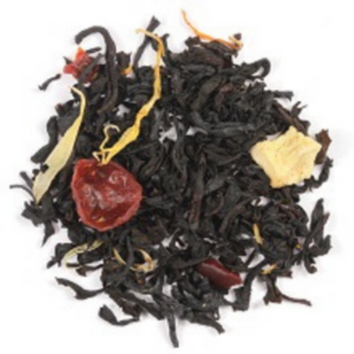 black loose-leaf tea with butterscotch taste