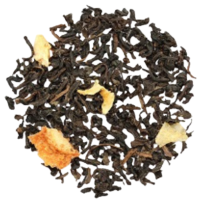 orange, caramel, and vanilla decaf ceylon caffeine-free, loose-leaf tea