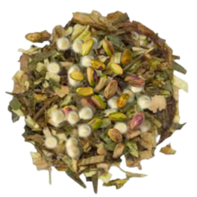 green rooibos tea with pistachio and cream taste