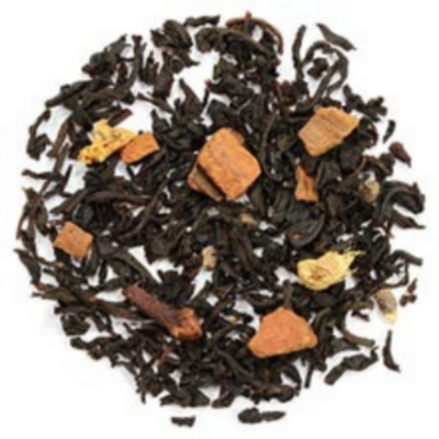 black loose-leaf tea with cloves and cardamom spice
