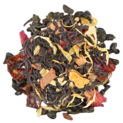 gunpowder tea, decaf black tea, cinnamon,  hazelnut flavor,creme brulee flavor