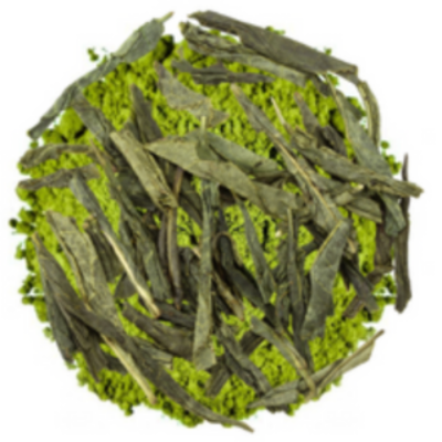 green tea, matcha, chocolate, spearmint, and peppermint loose-leaf tea