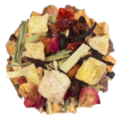 Caffeine-free tea blend with passion fruit and lemon taste