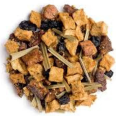 freeze-dried lemon granules, lemon and orange peels, make this a sweet herbal tea you'll crave
