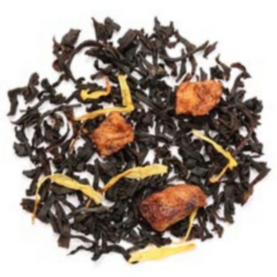 black loose-leaf tea with oatmeal, warm spices and raisins