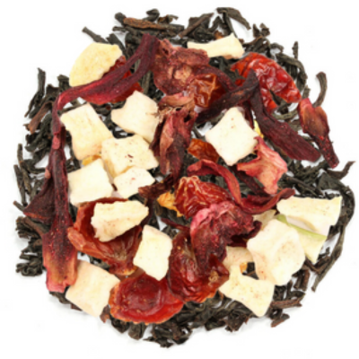 oolong tea, hibiscus, lemon, rasperry
