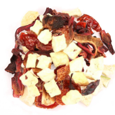 Skittles Caffeine Free Herbal Loose Leaf Tea with bright sweet and tart fruit flavors
